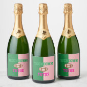 Touchdowns oder Tutus Gender Reveal Schaumweinetikett (Flaschen)