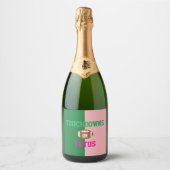 Touchdowns oder Tutus Gender Reveal Schaumweinetikett (Vorderseite)