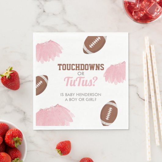 Touchdowns oder Tutus Gender Reveal Serviette (Beispiel)