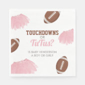 Touchdowns oder Tutus Gender Reveal Serviette (Vorderseite)