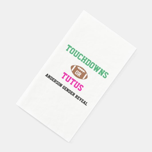 Touchdowns oder Tutus Gender Reveal Serviette (Ecke)