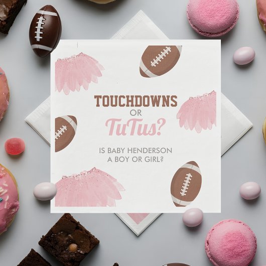 Touchdowns oder Tutus Gender Reveal Serviette