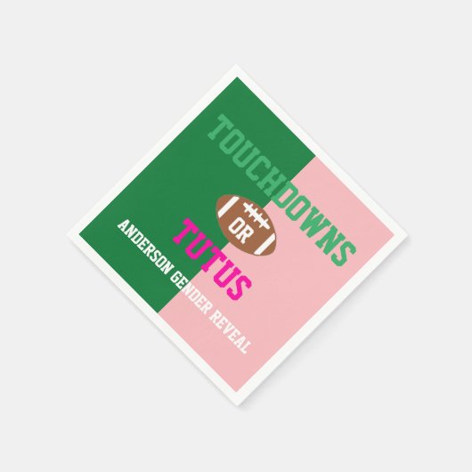 Touchdowns oder Tutus Gender Reveal Serviette (Ecke)