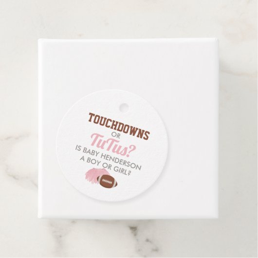Touchdowns oder Tutus Gender Reveal Vielen Dank Geschenkanhänger (Beispiel)