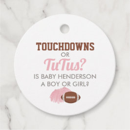 Touchdowns oder Tutus Gender Reveal Vielen Dank Geschenkanhänger