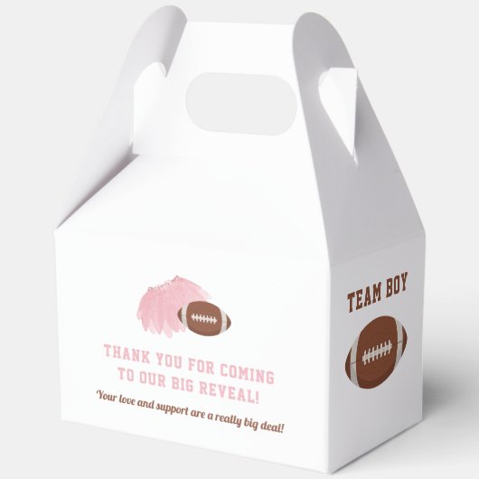 Touchdowns oder Tutus Gender Reveal Vielen Dank Geschenkschachtel (Rückseite)