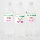 Touchdowns oder Tutus Gender Reveal Wasserflaschenetikett (Flaschen)