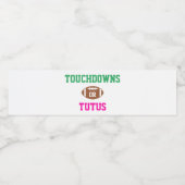 Touchdowns oder Tutus Gender Reveal Wasserflaschenetikett (Einzelnes Label)