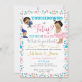 Touchdowns oder Tutus Gender Reveitation Einladung (Vorderseite)