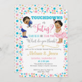 Touchdowns oder Tutus Gender Reveitation Einladung (Vorne/Hinten)