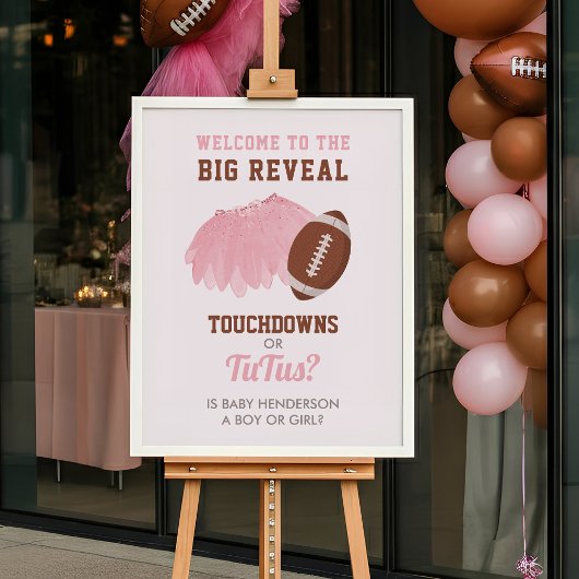 Touchdowns oder Tutus Gender Willkommen Poster