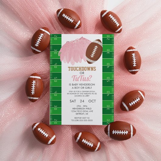 Touchdowns oder Tutus Geschlecht Enthüllung Einlad Einladung