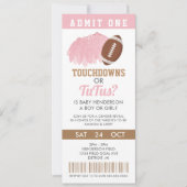 Touchdowns oder Tutus Geschlecht Enthüllung Ticket Einladung (Vorderseite)