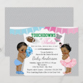 Touchdowns oder Tutus Geschlecht Enthüllungs Einla Einladung (Vorne/Hinten)