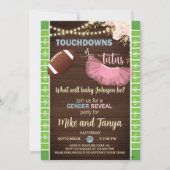Touchdowns oder Tutus Geschlecht-Enthüllungs-Einla Einladung (Vorderseite)