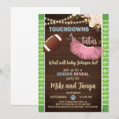 Touchdowns oder Tutus Geschlecht-Enthüllungs-Einla Einladung (Vorne/Hinten)