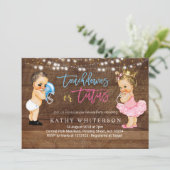 Touchdowns oder Tutus-Geschlecht offenbaren Einlad Einladung (Stehend Vorderseite)