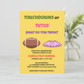 Touchdowns oder Tutus-Geschlecht offenbaren Party Einladung (Stehend Vorderseite)