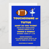 Touchdowns oder Tutus-Geschlecht offenbaren Party Einladung (Vorne/Hinten)