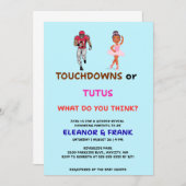 Touchdowns oder Tutus-Geschlecht offenbaren Party Einladung (Vorne/Hinten)