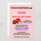 Touchdowns oder Tutus-Geschlecht offenbaren Party Einladung (Vorne/Hinten)
