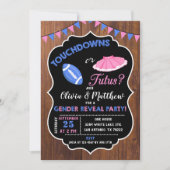 Touchdowns oder Tutus-Geschlecht offenbaren Party Einladung (Vorderseite)
