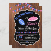 Touchdowns oder Tutus-Geschlecht offenbaren Party Einladung (Vorne/Hinten)