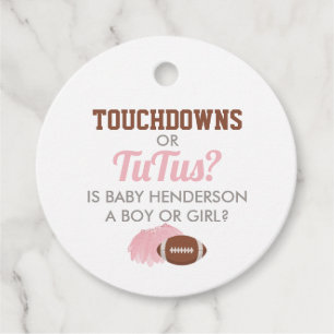 Touchdowns oder Tutus Geschlechter-Enthüllung Dank Geschenkanhänger
