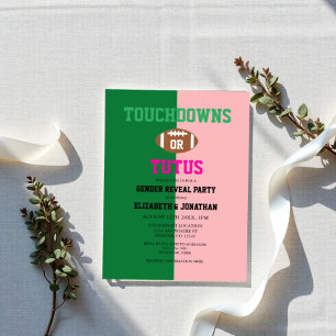 Touchdowns oder Tutus Geschlechtsenthüllung Acryleinladungen