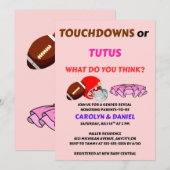 Touchdowns oder Tutus Geschlechtsenthüllungsfeier Einladung (Vorne/Hinten)