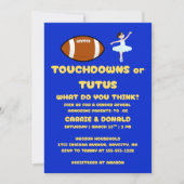 Touchdowns oder Tutus Geschlechtsenthüllungsfeier Einladung (Vorderseite)