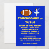 Touchdowns oder Tutus Geschlechtsenthüllungsfeier Einladung (Vorne/Hinten)