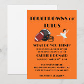 Touchdowns oder Tutus Geschlechtsenthüllungsfeier Einladung (Vorne/Hinten)