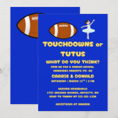 Touchdowns oder Tutus Geschlechtsenthüllungsfeier Einladung (Vorne/Hinten)