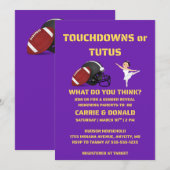 Touchdowns oder Tutus Geschlechtsenthüllungsfeier Einladung (Vorne/Hinten)