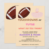 Touchdowns oder Tutus Geschlechtsenthüllungsfeier Einladung (Vorne/Hinten)