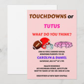 Touchdowns oder Tutus Geschlechtsenthüllungsfeier Einladung (Vorne/Hinten)