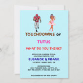 Touchdowns oder Tutus Geschlechtsenthüllungsfeier Einladung (Vorderseite)