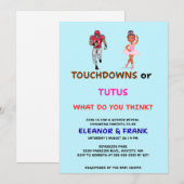 Touchdowns oder Tutus Geschlechtsenthüllungsfeier Einladung (Vorne/Hinten)