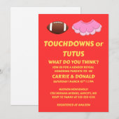 Touchdowns oder Tutus Geschlechtsenthüllungsfeier Einladung (Vorne/Hinten)