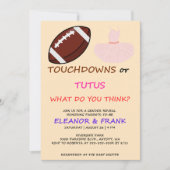 Touchdowns oder Tutus Geschlechtsenthüllungsfeier Einladung (Vorderseite)