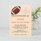 Touchdowns oder Tutus Geschlechtsenthüllungsfeier Einladung (Stehend Vorderseite)