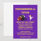 Touchdowns oder Tutus Geschlechtsenthüllungsfeier Einladung (Vorne/Hinten)