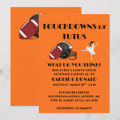 Touchdowns oder Tutus Geschlechtsenthüllungsfeier Einladung (Vorne/Hinten)