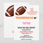 Touchdowns oder Tutus Geschlechtsenthüllungsfeier Einladung (Vorne/Hinten)