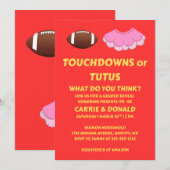 Touchdowns oder Tutus Geschlechtsenthüllungsfeier Einladung (Vorne/Hinten)