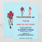 Touchdowns oder Tutus Geschlechtsenthüllungsfeier Einladung (Vorne/Hinten)