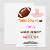Touchdowns oder Tutus Geschlechtsenthüllungsfeier Einladung (Vorne/Hinten)