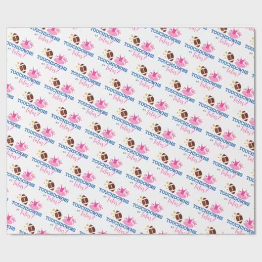 Touchdowns oder Tutus Pink Blue Gender Reveal Part Geschenkpapier (Flach)