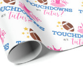 Touchdowns oder Tutus Pink Blue Gender Reveal Part Geschenkpapier (Rolleneckpunkt)